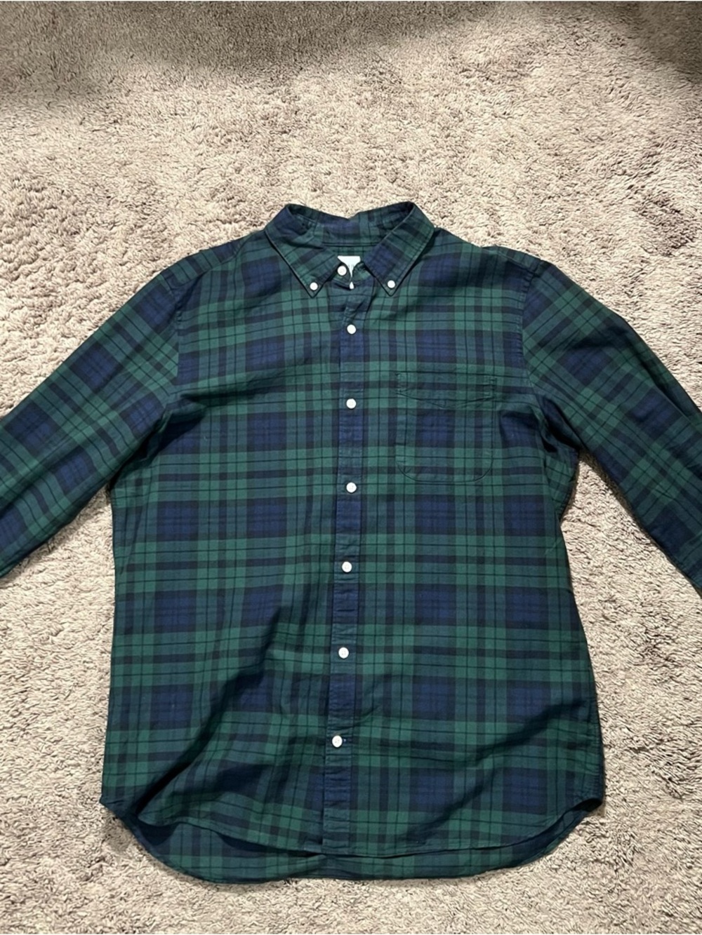 GAP Green & Navy Plaid Button-Down Shirt